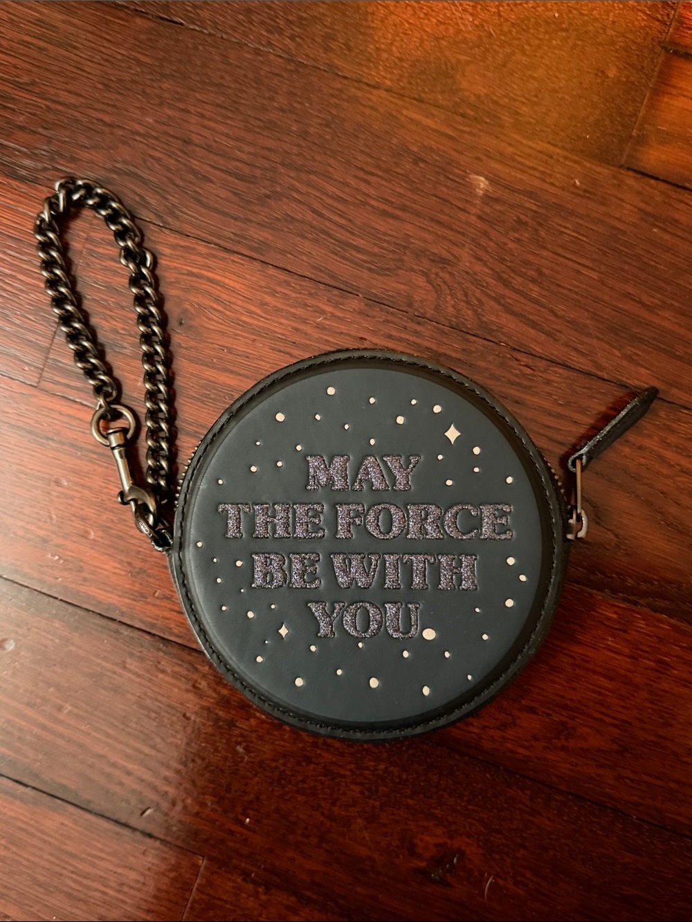 NWOT Coach x Star Wars 'May The Force Be With You' Round Wristlet - Black